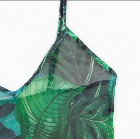 Tropical Print Mesh Cover Up Womens Womens Small or Medium - Picture 6 of 11
